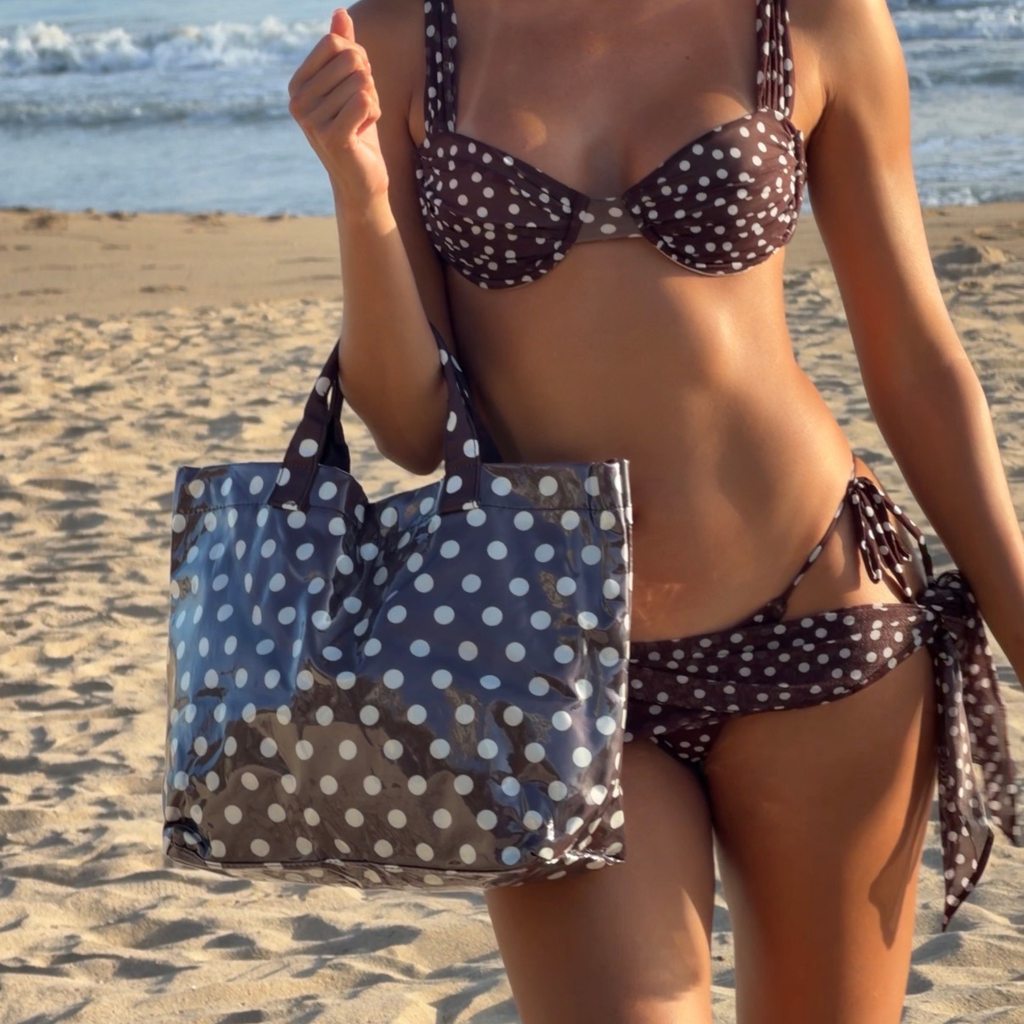 BEACH TOTE POLKA DOTS